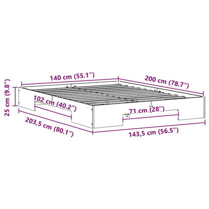 Struttura del letto Marrone 140 x 200 cm | homemem39
