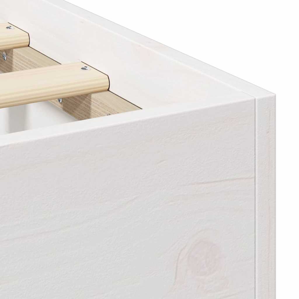 Struttura letto a terra con archiviazione Bianco 140 x 200 cm