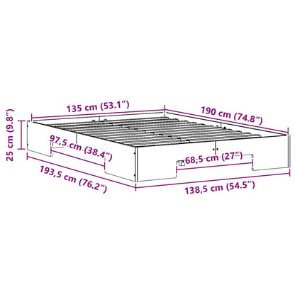 Struttura letto a terra con archiviazione Marrone 135 x 190 cm