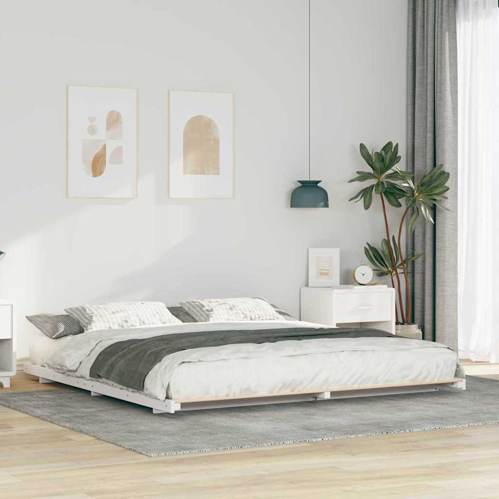 Struttura letto a terra Bianco 200 x 200 cm