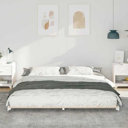 Struttura del letto Bianco 200 x 200 cm Pino massello | homemem39