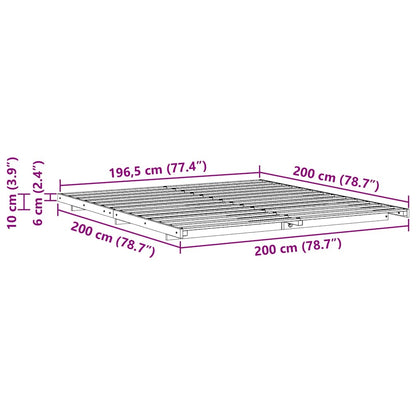 Struttura del letto Bianco 200 x 200 cm Pino massello | homemem39