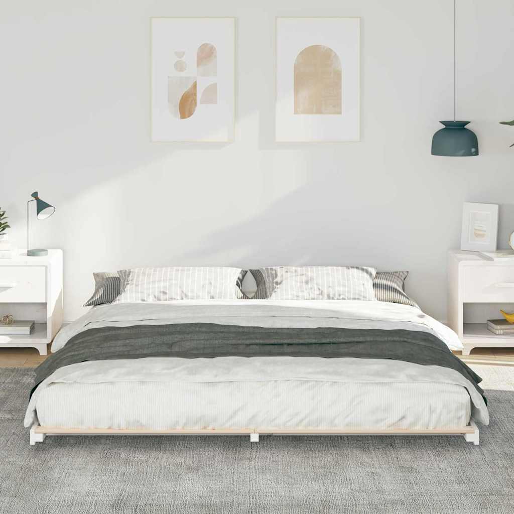 Struttura letto a terra Bianco 180 x 200 cm
