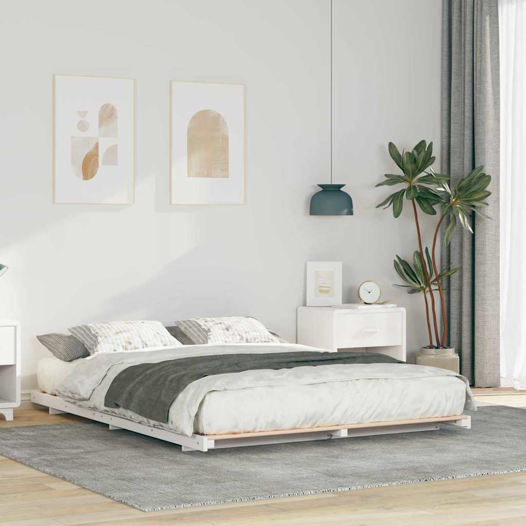 Struttura del letto Bianco 140 x 200 cm Pino massello | homemem39