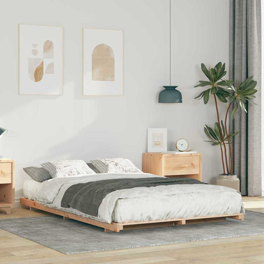 Struttura del letto Marrone 135 x 190 cm Pino massello | homemem39