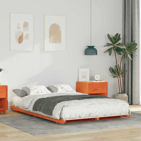 Struttura del letto Marrone cerato 135 x 190 cm Pino massello | homemem39
