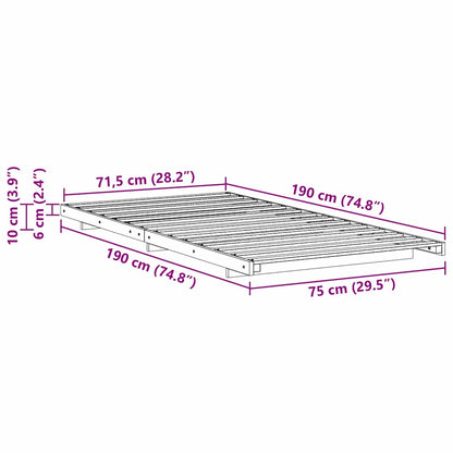 Struttura del letto Marrone 75 x 190 cm Pino massello | homemem39