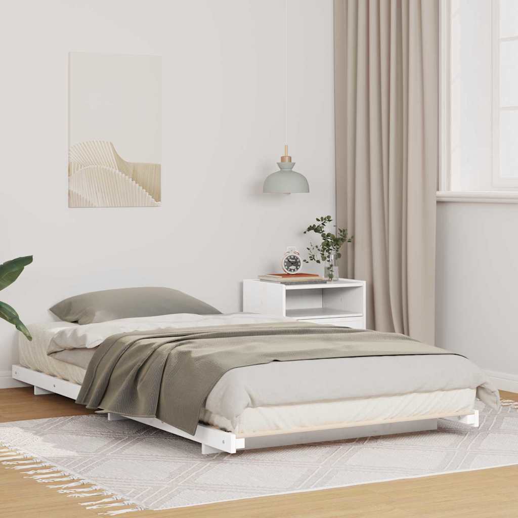 Struttura letto a terra Bianco 90 x 210 cm