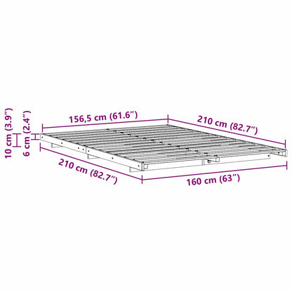 Struttura del letto Bianco 160 x 210 cm Pino massello | homemem39