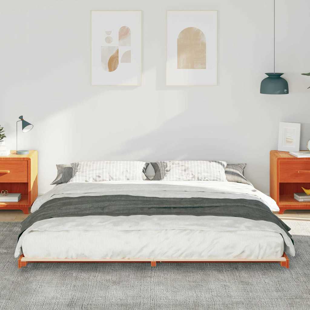 Struttura del letto Marrone cerato 200 x 210 cm Pino massello | homemem39