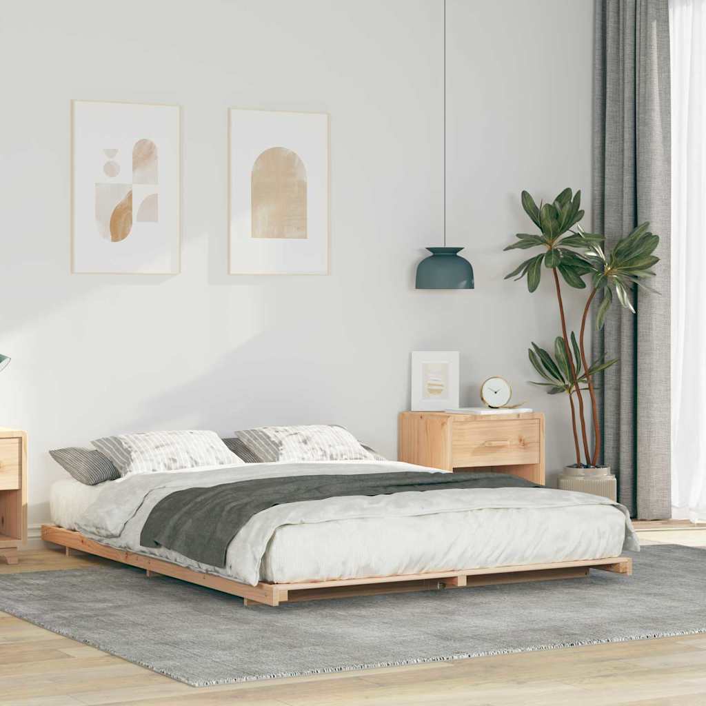 Struttura del letto Marrone 140 x 220 cm Pino massello | homemem39