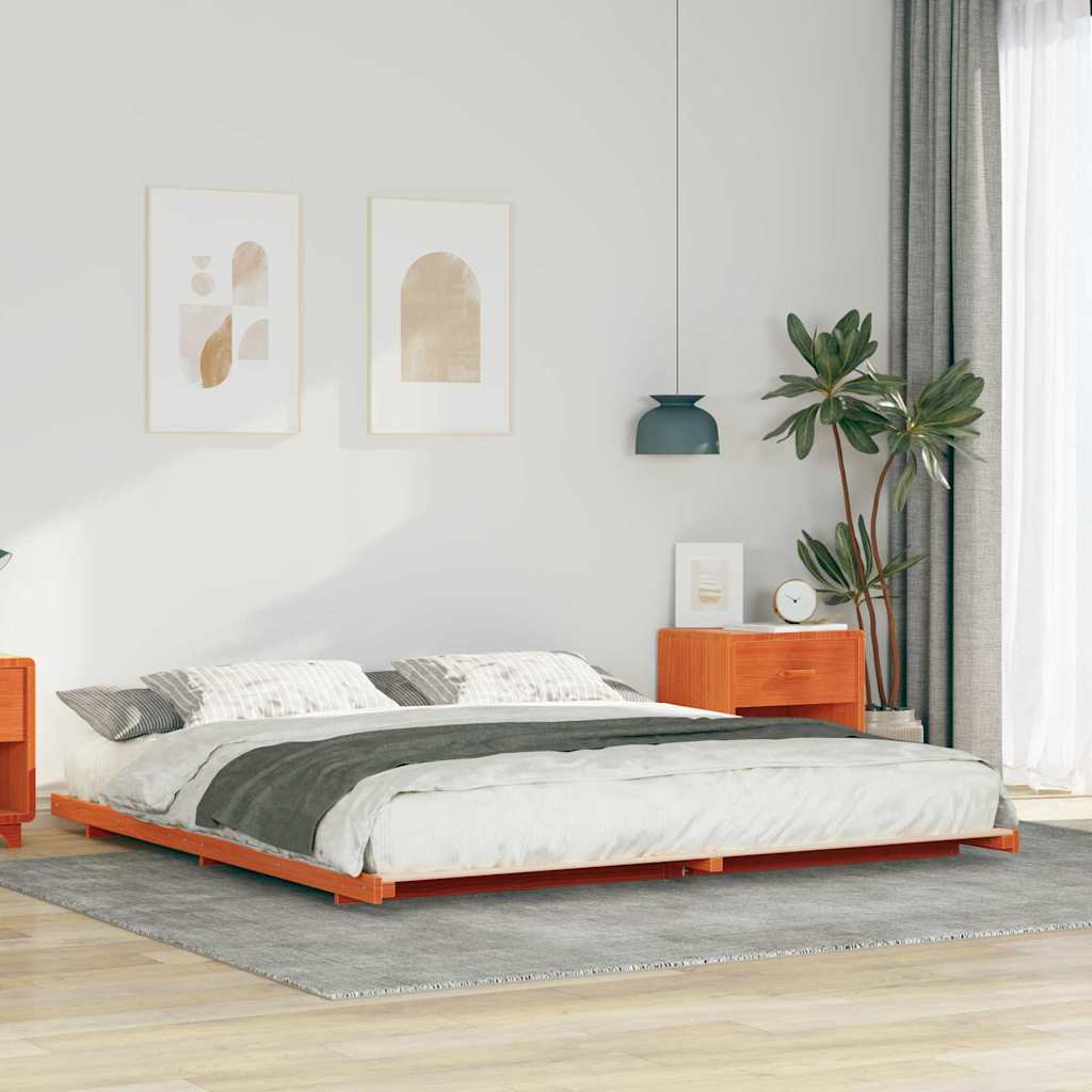 Struttura del letto Marrone cerato 200 x 220 cm Pino massello | homemem39