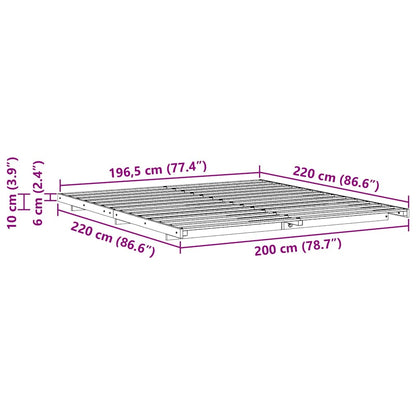 Struttura del letto Marrone cerato 200 x 220 cm Pino massello | homemem39