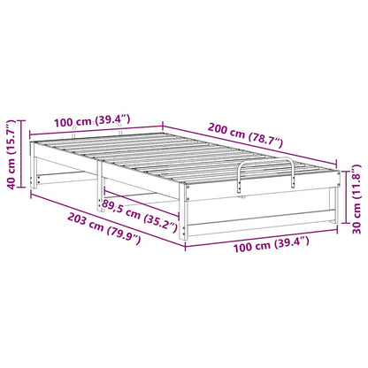 Struttura del letto Marrone 100 x 200 cm Pino massello