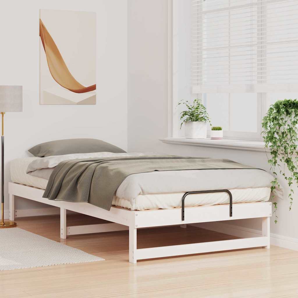 Struttura del letto Bianco 100 x 200 cm Pino massello | homemem39