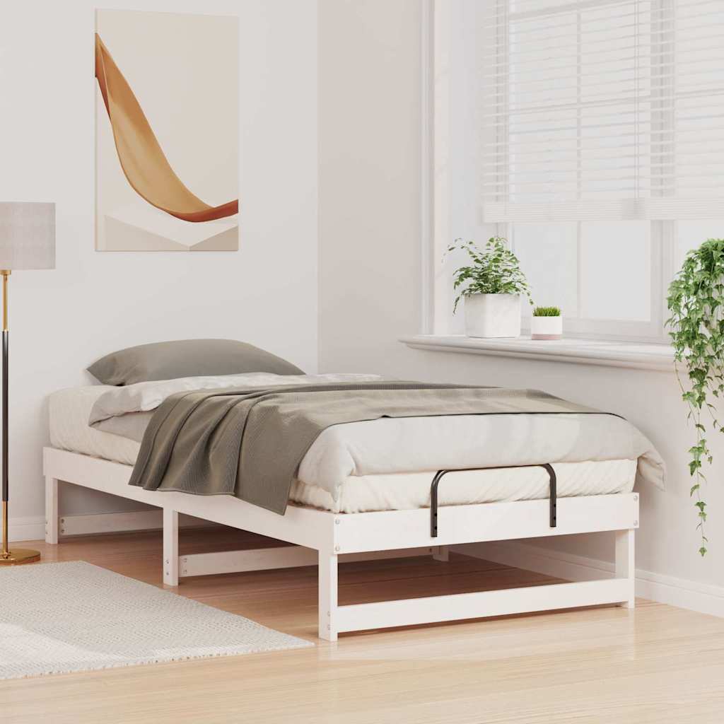 Struttura del letto Bianco 75 x 190 cm Pino massello