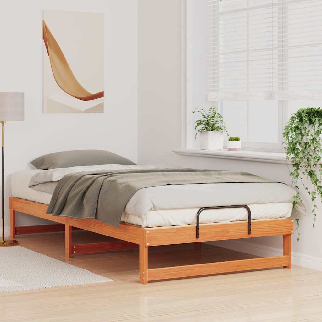 Struttura del letto Marrone 100 x 210 cm Pino massello | homemem39