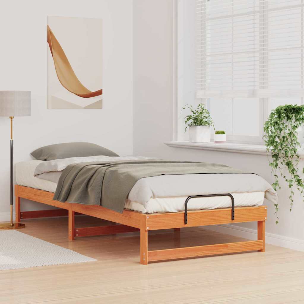 Struttura del letto Marrone 90 x 220 cm Pino massello | homemem39