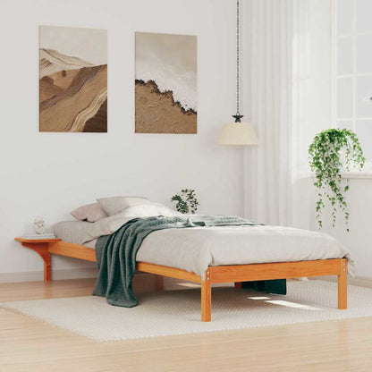 Letto con Tavolini Laterali Marrone cerato 100 x 210 cm