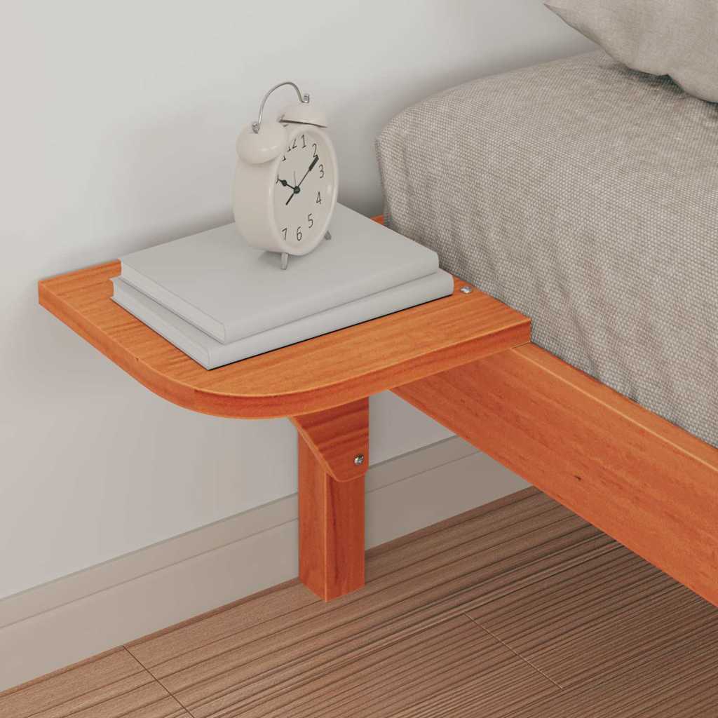 Letto con Tavolini Laterali Marrone cerato 100 x 210 cm