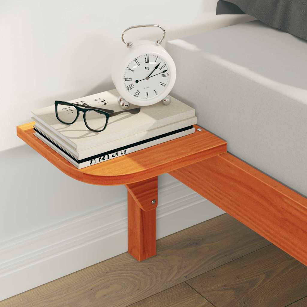 Letto con Tavolini Laterali Marrone cerato 160 x 210 cm