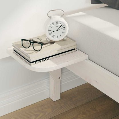 Letto con Tavolini Laterali Bianco 180 x 210 cm Pino massello