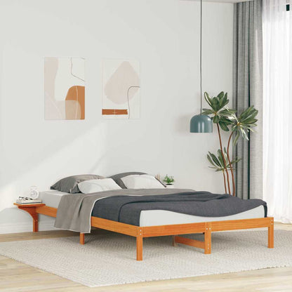 Letto con Tavolini Laterali Marrone cerato 140 x 220 cm