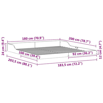 Struttura del letto Marrone 180 x 200 cm Pino massello
