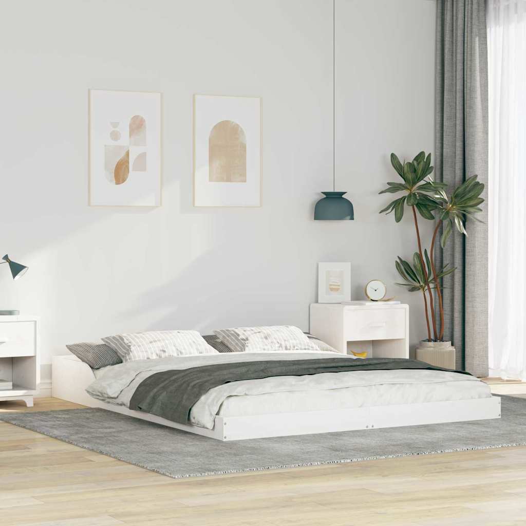 Struttura del letto Bianco 160 x 200 cm Pino massello | homemem39