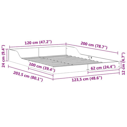 Struttura del letto Marrone cerato 120 x 200 cm Pino massello
