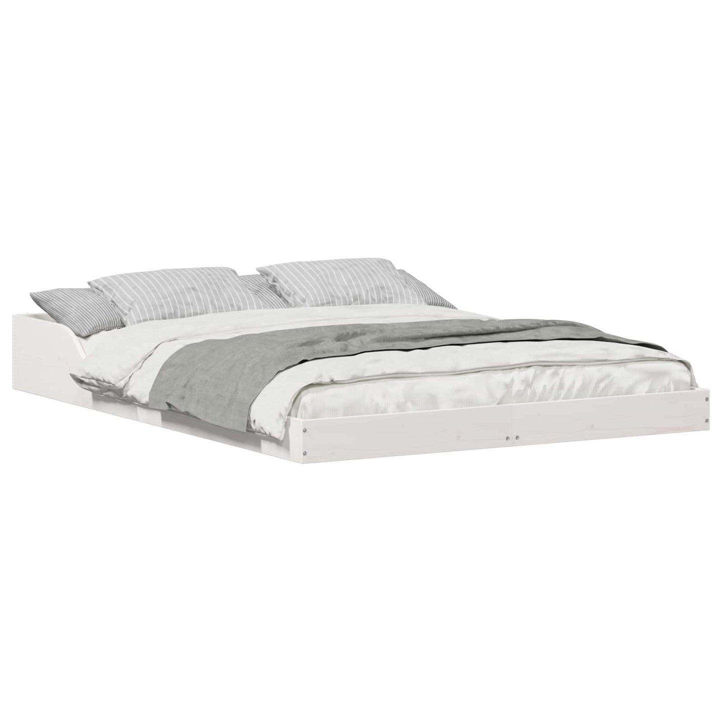 Struttura del letto Bianco 140 x 190 cm Pino massello