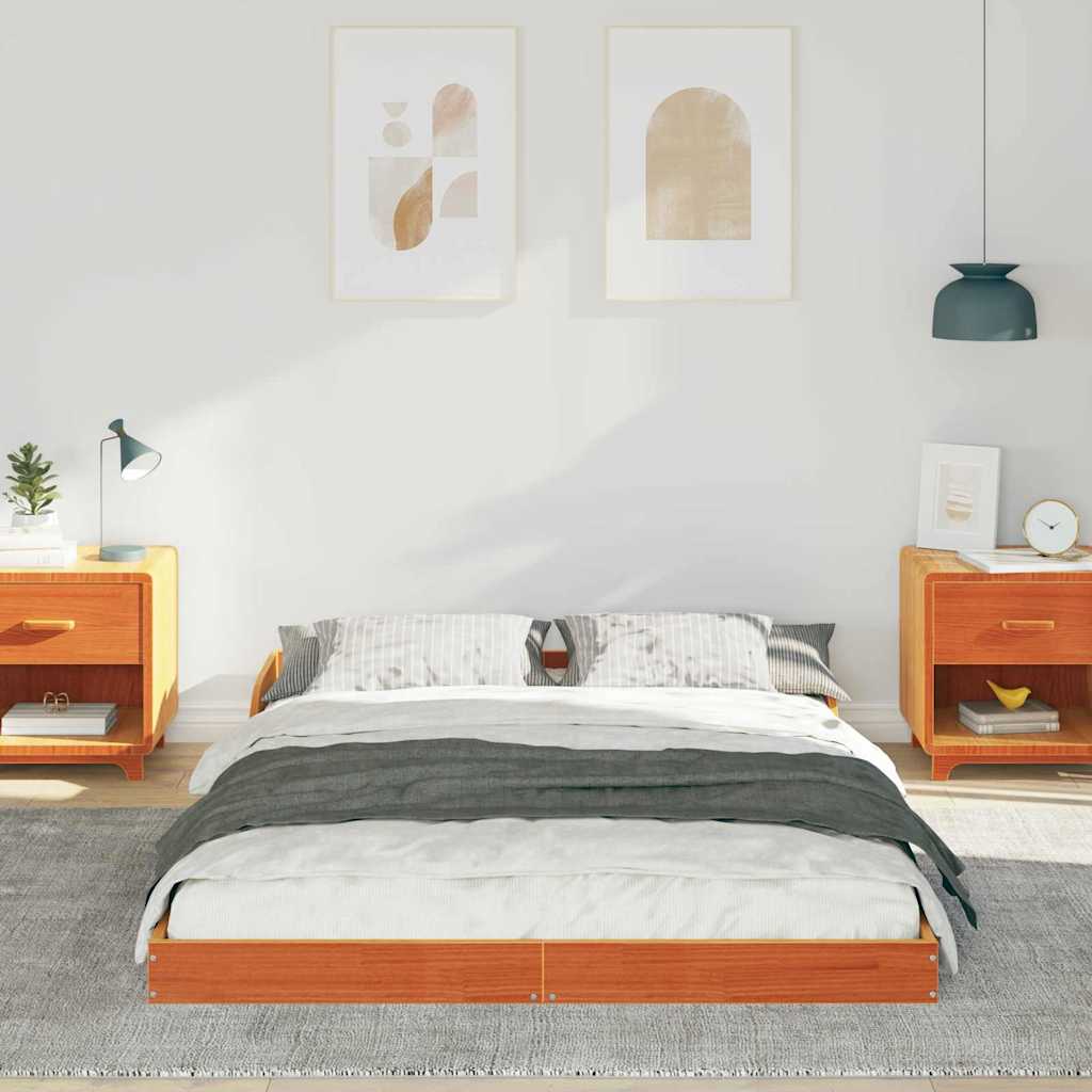 Struttura del letto Marrone cerato 140 x 190 cm Pino massello