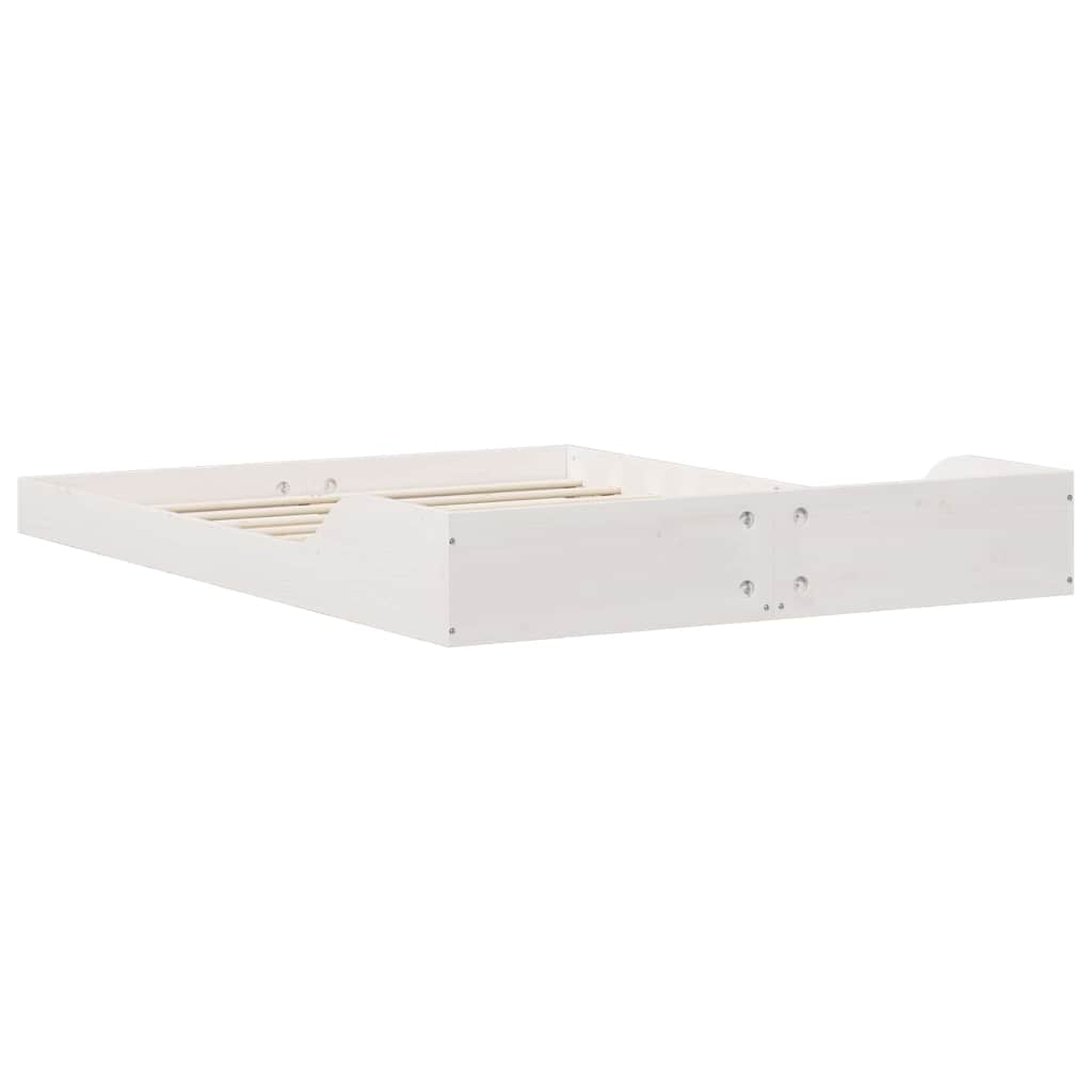 Struttura del letto Bianco 135 x 190 cm Pino massello