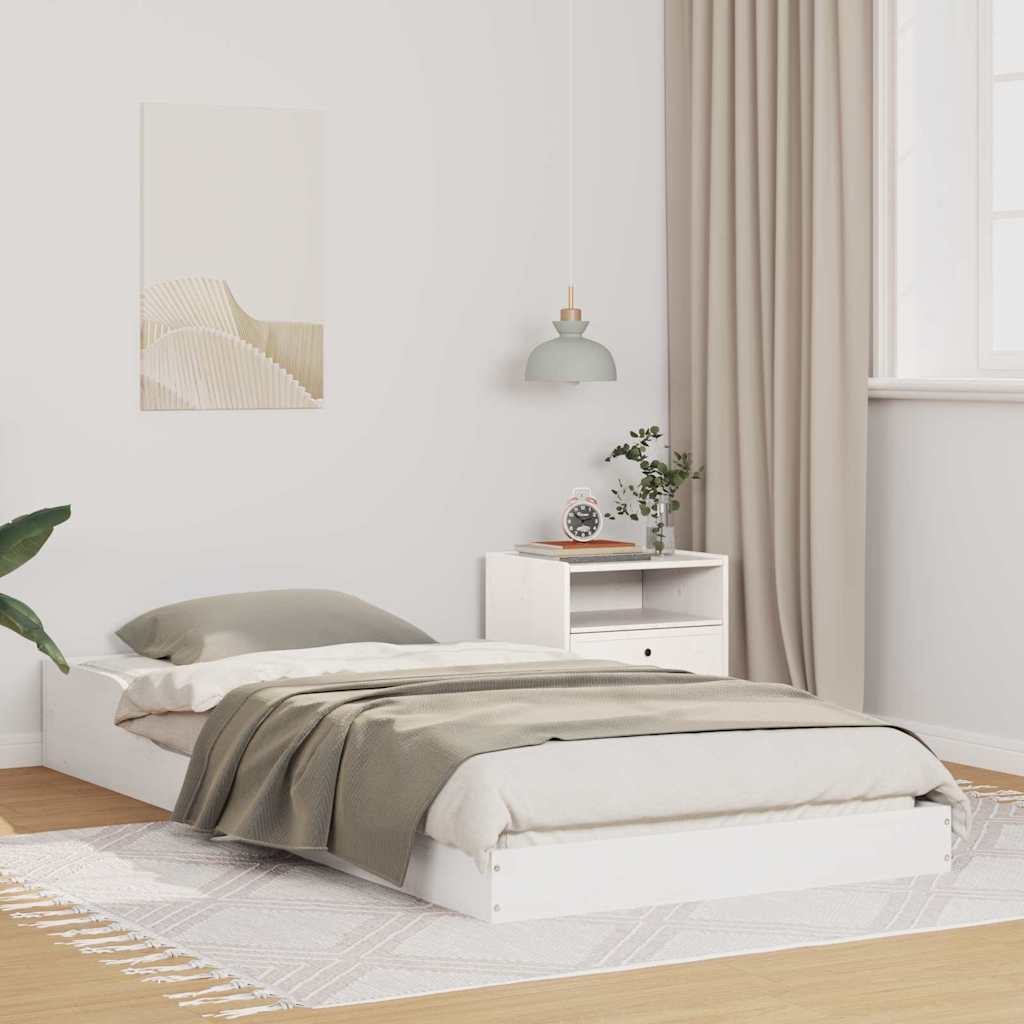 Struttura del letto Bianco 100 x 200 cm Pino massello