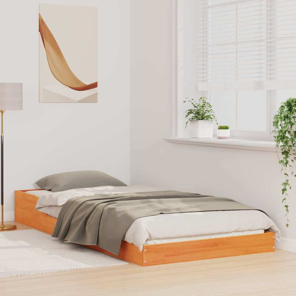 Struttura del letto Marrone cerato 100 x 210 cm Pino massello
