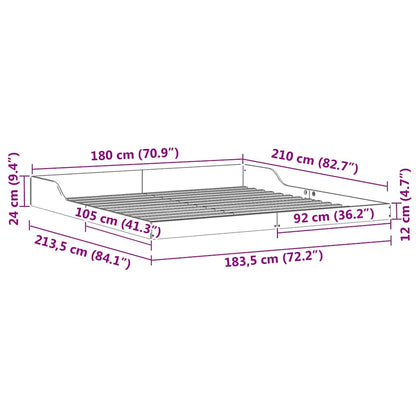 Struttura del letto Marrone cerato 180 x 210 cm Pino massello | homemem39