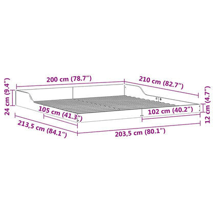 Struttura del letto Marrone cerato 200 x 210 cm Pino massello | homemem39