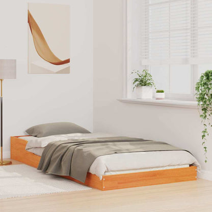 Struttura del letto Marrone cerato 100 x 220 cm Pino massello | homemem39
