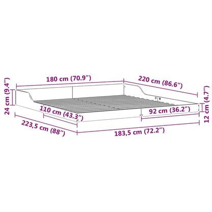 Struttura del letto Bianco 180 x 220 cm Pino massello | homemem39