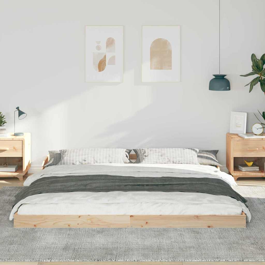 Struttura del letto Marrone 200 x 220 cm Pino massello | homemem39