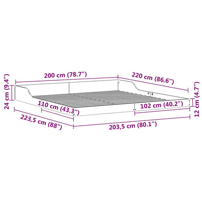 Struttura del letto Bianco 200 x 220 cm Pino massello | homemem39