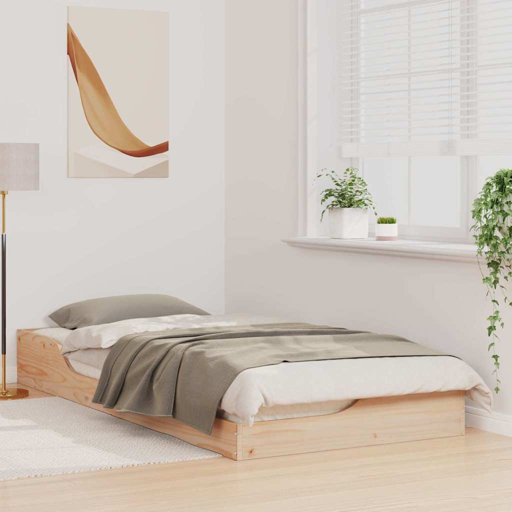 Struttura del letto Marrone 100 x 200 cm Pino massello | homemem39
