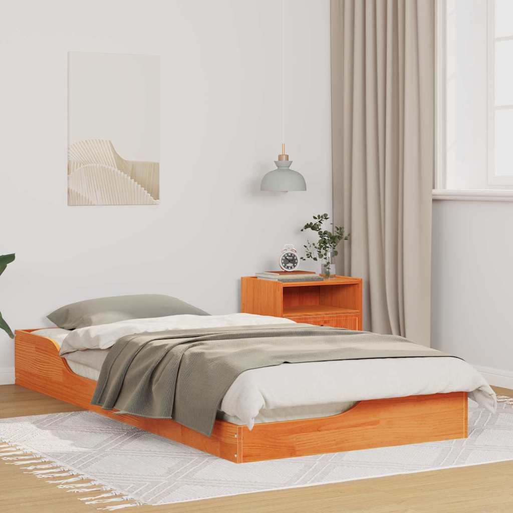 Struttura del letto Marrone cerato 100 x 200 cm Pino massello | homemem39