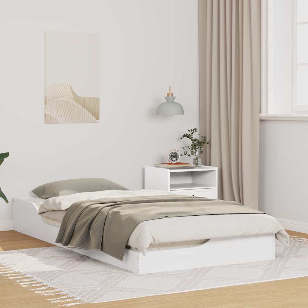 Struttura letto a terra Bianco 75 x 190 cm