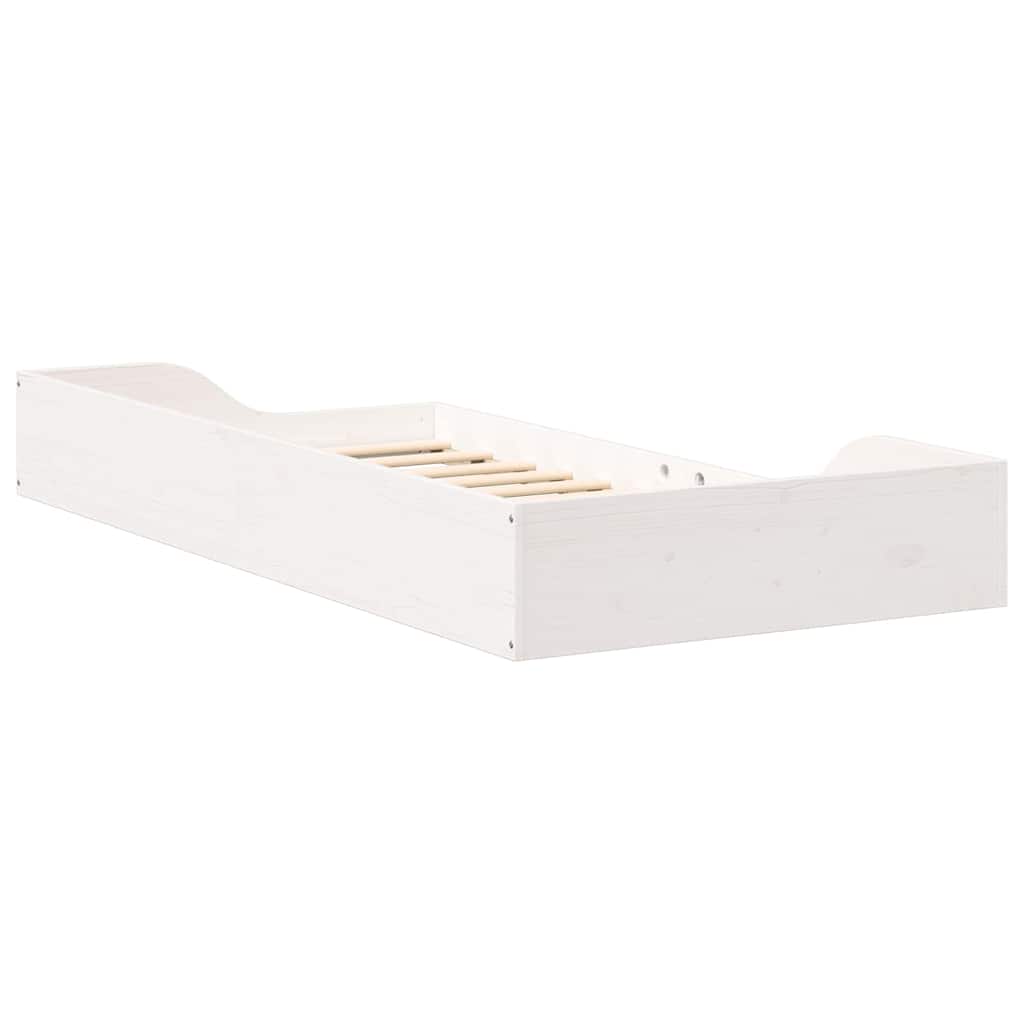 Struttura letto a terra Bianco 75 x 190 cm