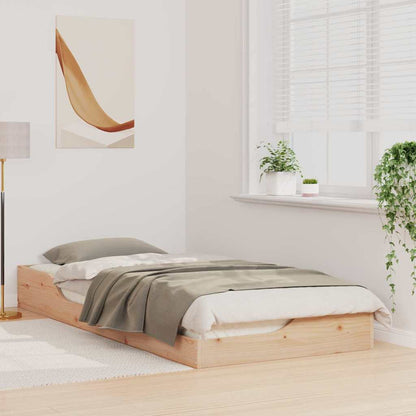 Struttura del letto Marrone 100 x 210 cm Pino massello | homemem39