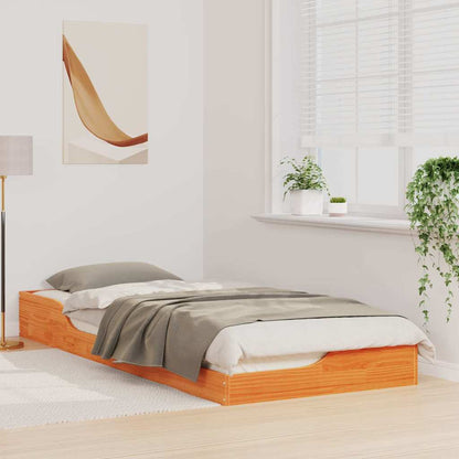 Struttura del letto Marrone cerato 90 x 220 cm Pino massello | homemem39