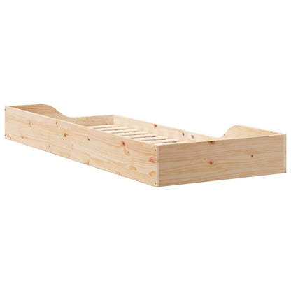 Struttura del letto Marrone 100 x 220 cm Pino massello | homemem39