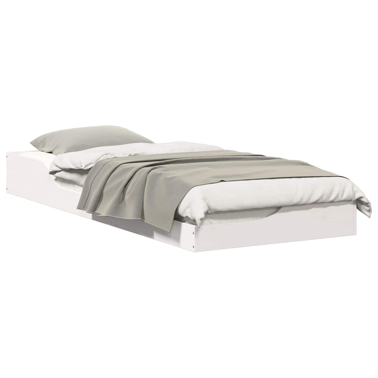 Struttura del letto Bianco 100 x 220 cm Pino massello