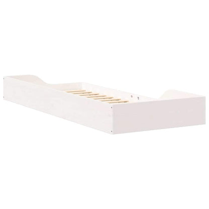 Struttura del letto Bianco 100 x 220 cm Pino massello | homemem39